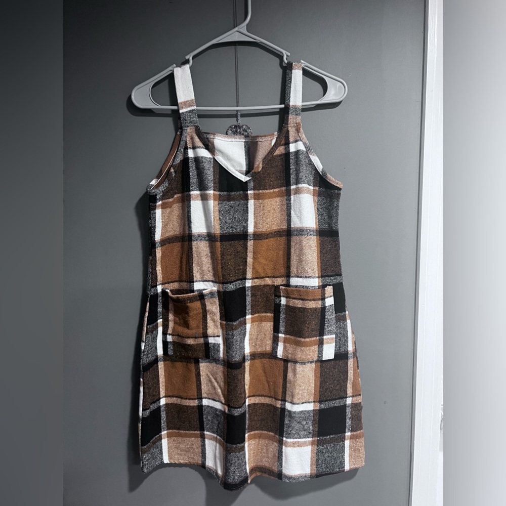 Plaid jumper dress sleeveless